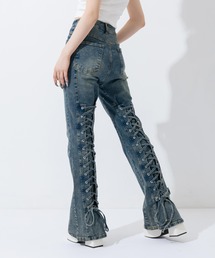 ANAP | バックレースアップ ストレッチ フレアデニムパンツ(デニムパンツ)