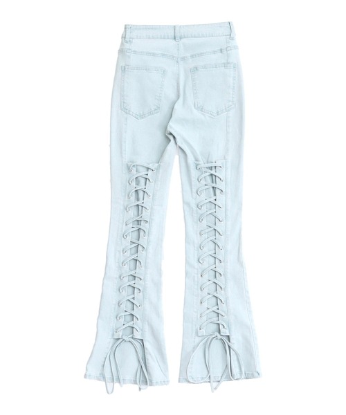 ANAP(アナップ)の「バックレースアップ ストレッチ フレアデニムパンツ(デニムパンツ・レディース・ブルー/ライトブルー・S/M)」の12枚目の写真
