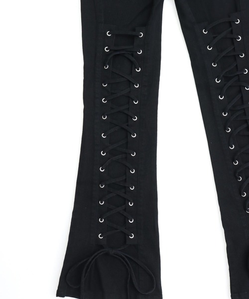 ANAP(アナップ)の「バックレースアップ ストレッチ フレアデニムパンツ(デニムパンツ・レディース・ブルー/ライトブルー・S/M)」の9枚目の写真