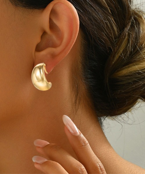 YU-KA:ぷっくりフープイヤリング Puffy hoop earrings（イヤリング