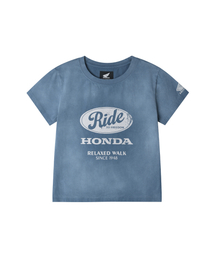 Womens Vintage Ride Washed Crop Tee Blue