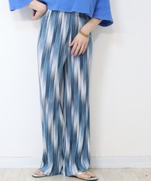 ミックスカラー ニュアンス柄プリーツワイドパンツ