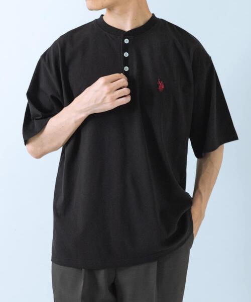 U.S. POLO ASSN.（ユーエスポロアッスン）の「U.S. POLO ASSN　天竺ヘンリーTシャツ（Tシャツ/カットソー・メンズ・ブラック/ブルー/ホワイト・LARGE/MEDIUM）」の14枚目の写真
