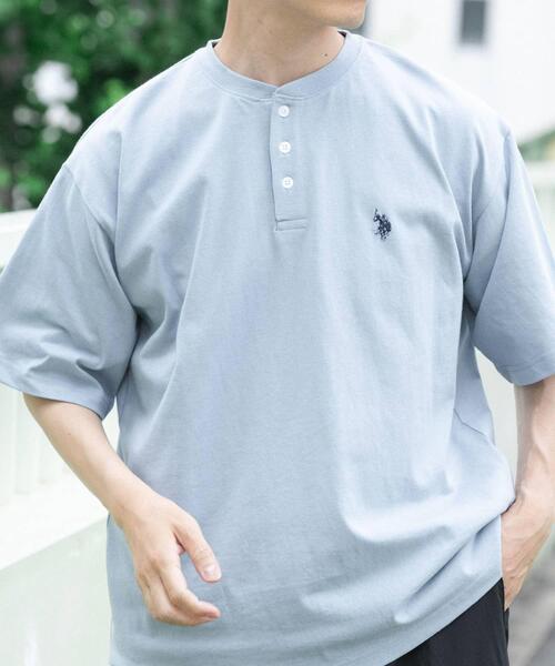 U.S. POLO ASSN.（ユーエスポロアッスン）の「U.S. POLO ASSN　天竺ヘンリーTシャツ（Tシャツ/カットソー・メンズ・ブラック/ブルー/ホワイト・LARGE/MEDIUM）」の19枚目の写真