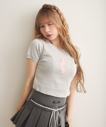 ラインストーンロゴコンパクトTee
