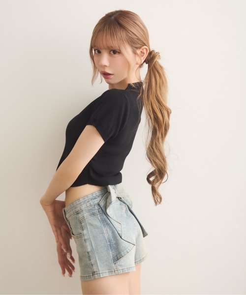 TITTY&CO.(ティティーアンドコー)の「ラインストーンロゴコンパクトTee(Tシャツ/カットソー・レディース・ホワイト/ブラック/グレー・FREE)」の21枚目の写真