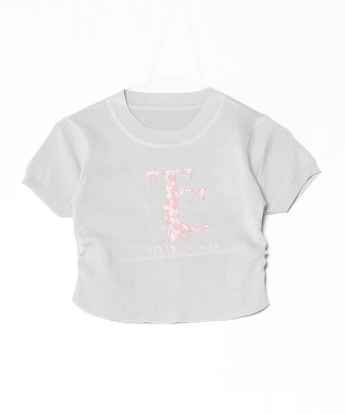 TITTY&CO.(ティティーアンドコー)の「ラインストーンロゴコンパクトTee(Tシャツ/カットソー・レディース・ホワイト/ブラック/グレー・FREE)」の9枚目の写真