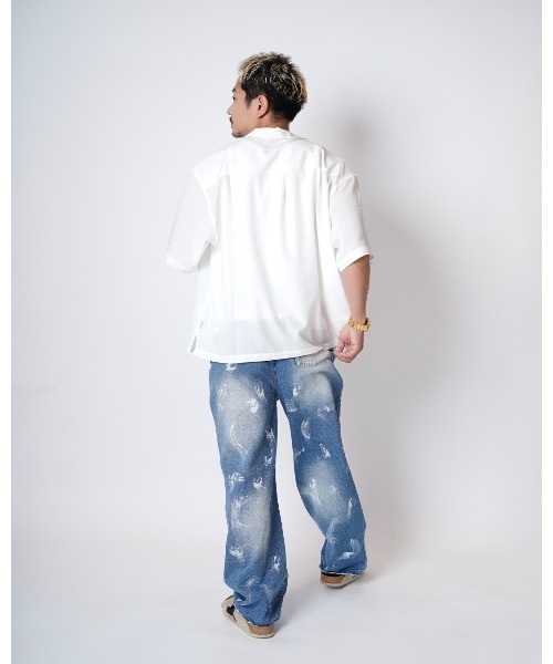 #Re:room(リルーム)の「ブーケプリントシャツ(シャツ/ブラウス・メンズ・ホワイト/ブラック/サックスブルー・S-M/M-L)」の7枚目の写真