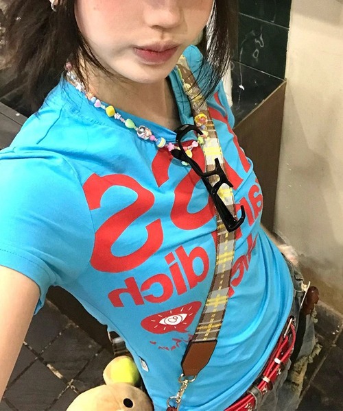 MAISON DE THERESE(メゾン ド テレーズ)の「KISS プリントロゴグラフィックTシャツ(Tシャツ/カットソー・レディース・White/ブルー・M)」の18枚目の写真