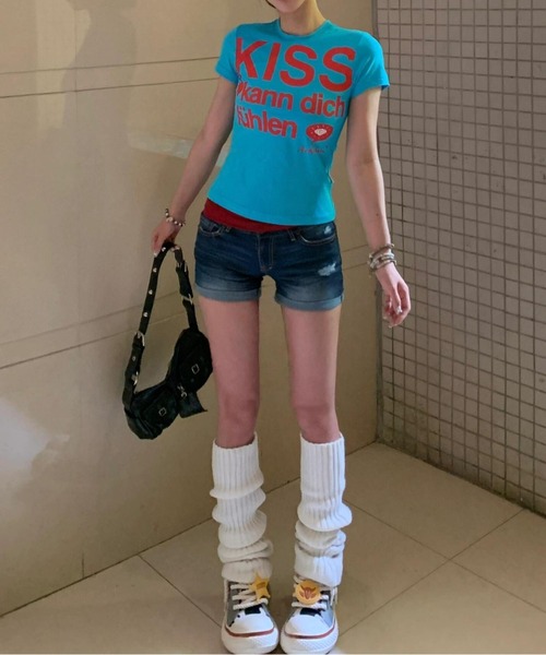 MAISON DE THERESE(メゾン ド テレーズ)の「KISS プリントロゴグラフィックTシャツ(Tシャツ/カットソー・レディース・White/ブルー・M)」の22枚目の写真
