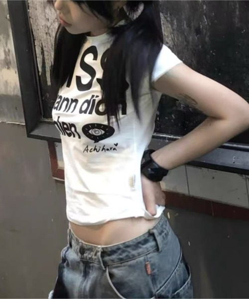 MAISON DE THERESE(メゾン ド テレーズ)の「KISS プリントロゴグラフィックTシャツ(Tシャツ/カットソー・レディース・White/ブルー・M)」の12枚目の写真
