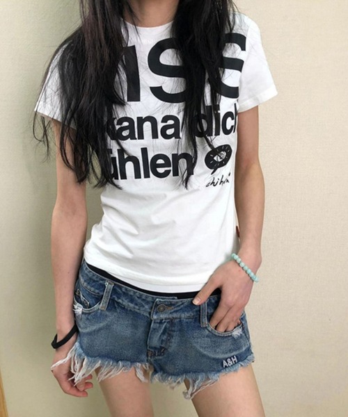 MAISON DE THERESE(メゾン ド テレーズ)の「KISS プリントロゴグラフィックTシャツ(Tシャツ/カットソー・レディース・White/ブルー・M)」の6枚目の写真