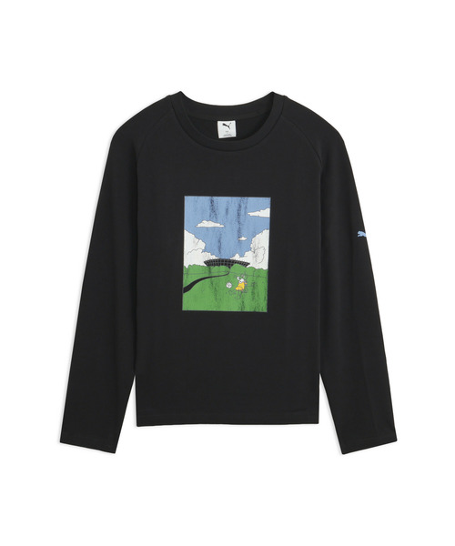 PUMA(プーマ)の「PUMA プーマ メンズ ESS エレベーテッド MX ベビーテリー 長袖 Tシャツ(Tシャツ/カットソー・メンズ・ブラック/ホワイト・MEDIUM/XX-LARGE/SMALL/X-LARGE/LARGE)」の2枚目の写真