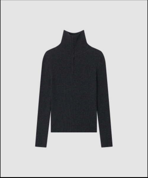 THE LILLE（ザ リル）の「Button-up Turtleneck Knit_Charcoal（ニット/セーター・レディース・その他・FREE）」の3枚目の写真