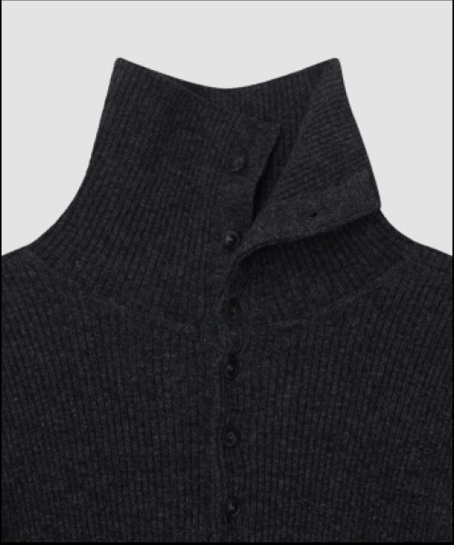 THE LILLE（ザ リル）の「Button-up Turtleneck Knit_Charcoal（ニット/セーター・レディース・その他・FREE）」の4枚目の写真