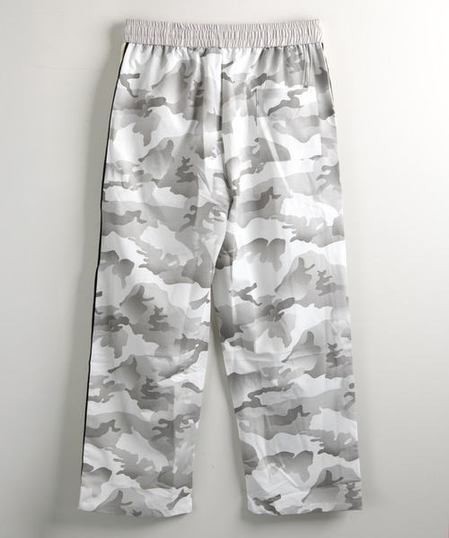 neos（ネオス）の「【neos】カモフラ柄 シャカシャカ サイドライン トラックパンツ ワイドパンツ メンズ レディース ルーズシルエット イージーパンツ ユニセックス（スウェットパンツ・メンズ・ホワイト/ブラック・MEDIUM/LARGE/X-LARGE）」の11枚目の写真