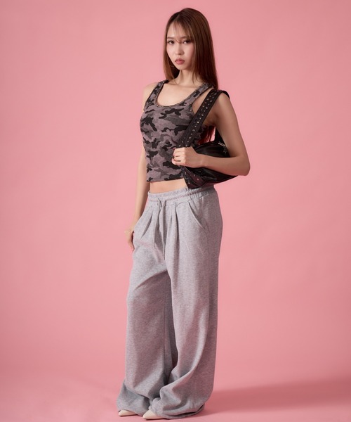 mindseeker girls(マインドシーカーガールズ)の「Studded Camouflage Tank Top / スタッズ付きカモフラージュタンクトップ(タンクトップ・レディース・グレー/カーキ・FREE)」の16枚目の写真