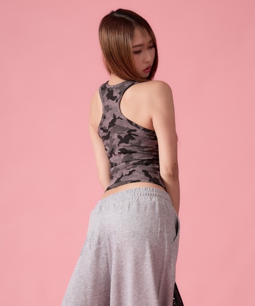 mindseeker girls(マインドシーカーガールズ)の「Studded Camouflage Tank Top / スタッズ付きカモフラージュタンクトップ(タンクトップ・レディース・グレー/カーキ・FREE)」の15枚目の写真