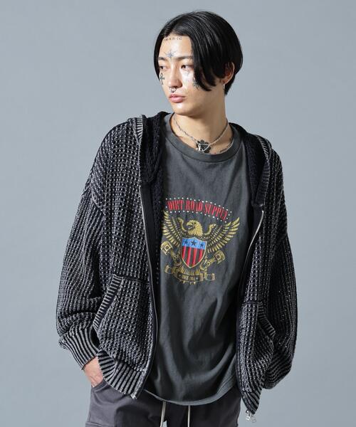 DANKE SCHON(ダンケシェーン)の「【WEB&DEPOT限定】DankeSchon/ダンケシェーン/CHEMICAL MESHKNIT ZIP HOODIE(パーカー・メンズ・ブラック・L/M)」の2枚目の写真