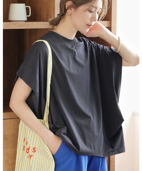reca(レカ)の「【接触冷感】タックドレーププルオーバー(Tシャツ/カットソー・レディース・チャコールグレー/モスグリーン/ブルー系その他・FREE)」の1枚目の写真