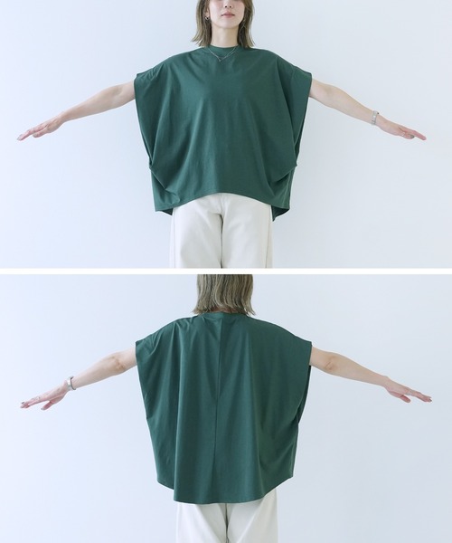 reca(レカ)の「【接触冷感】タックドレーププルオーバー(Tシャツ/カットソー・レディース・チャコールグレー/モスグリーン/ブルー系その他・FREE)」の6枚目の写真