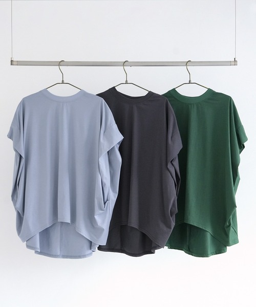 reca(レカ)の「【接触冷感】タックドレーププルオーバー(Tシャツ/カットソー・レディース・チャコールグレー/モスグリーン/ブルー系その他・FREE)」の7枚目の写真