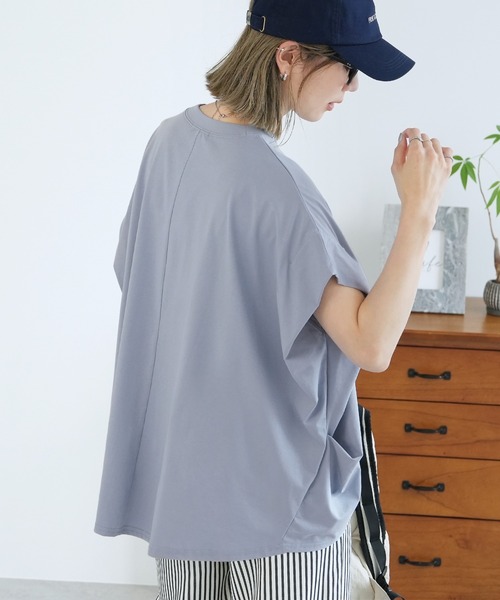reca(レカ)の「【接触冷感】タックドレーププルオーバー(Tシャツ/カットソー・レディース・チャコールグレー/モスグリーン/ブルー系その他・FREE)」の22枚目の写真