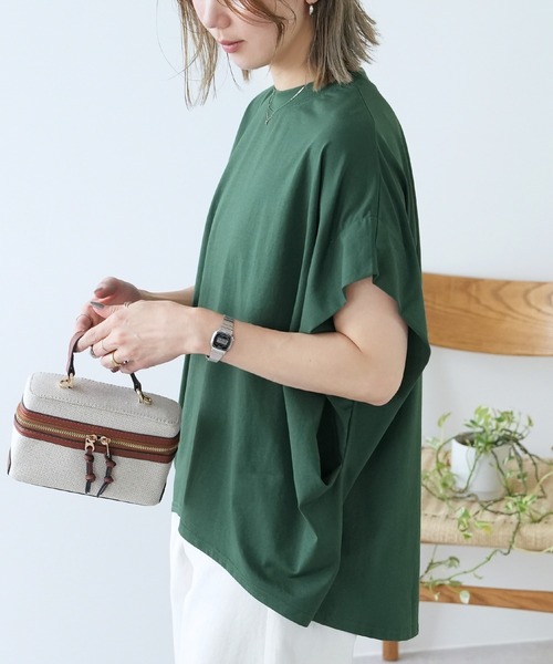 reca(レカ)の「【接触冷感】タックドレーププルオーバー(Tシャツ/カットソー・レディース・チャコールグレー/モスグリーン/ブルー系その他・FREE)」の22枚目の写真