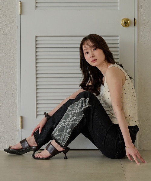 mideal(マイディール)の「lace layered tank top / レースレイヤードカップ付きタンクトップ(キャミソール・レディース・イエロー/アイボリー/ブルーグリーン・FREE)」の16枚目の写真