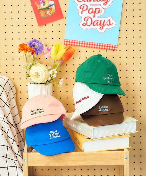 apres les cours(アプレレクール)の「ロゴ刺繍キャップ(キャップ・キッズ・ブラウン/ピンク/グリーン/アイボリー/ブルー・48/54/50/58)」の20枚目の写真