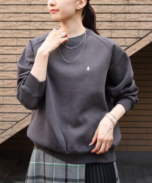 GYMPHLEX(ジムフレックス)の「Gymphlex/ジムフレックス スウィングスリーブ クルーネックプルオーバー SWING SLEEVE CREW NECK PULLOVER C0291 TCF(スウェット・レディース・チャコールグレー/ネイビー/トップグレー/アイボリー・14)」の9枚目の写真