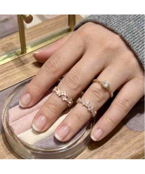 tone(トーン)の「【88eighty-eight】パープルフラワーバタフライCUTEリング3点セット【import】(MA)(リング・レディース・ゴールド・FREE)」の3枚目の写真