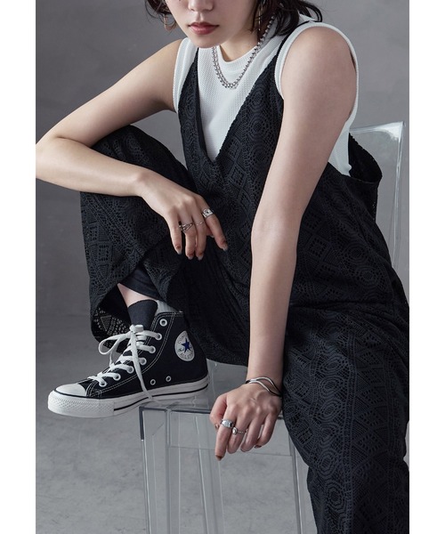 Fashion Letter(ファッションレター)の「ラッセルレースキャミオールインワン(サロペット/オーバーオール・レディース・ブラック/ブラウン/アイボリー・M)」の4枚目の写真