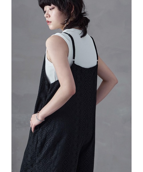 Fashion Letter(ファッションレター)の「ラッセルレースキャミオールインワン(サロペット/オーバーオール・レディース・ブラック/ブラウン/アイボリー・M)」の8枚目の写真