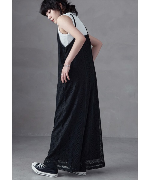 Fashion Letter(ファッションレター)の「ラッセルレースキャミオールインワン(サロペット/オーバーオール・レディース・ブラック/ブラウン/アイボリー・M)」の9枚目の写真