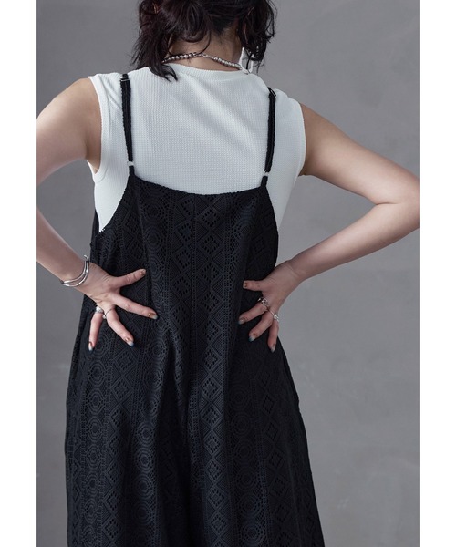 Fashion Letter(ファッションレター)の「ラッセルレースキャミオールインワン(サロペット/オーバーオール・レディース・ブラック/ブラウン/アイボリー・M)」の10枚目の写真