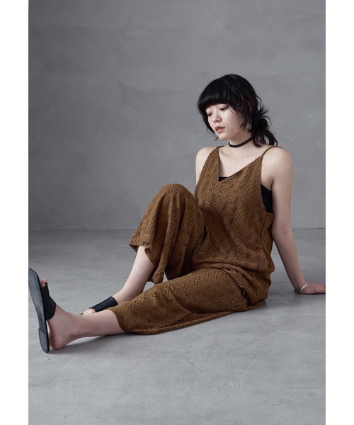 Fashion Letter(ファッションレター)の「ラッセルレースキャミオールインワン(サロペット/オーバーオール・レディース・ブラック/ブラウン/アイボリー・M)」の13枚目の写真
