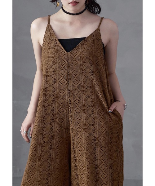 Fashion Letter(ファッションレター)の「ラッセルレースキャミオールインワン(サロペット/オーバーオール・レディース・ブラック/ブラウン/アイボリー・M)」の14枚目の写真