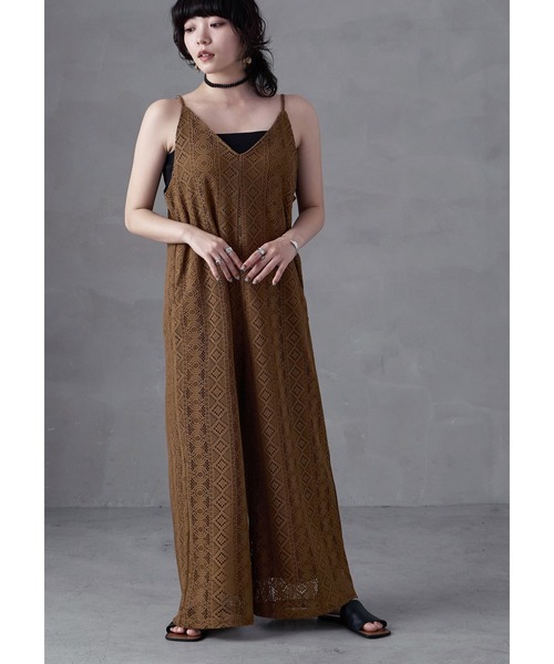 Fashion Letter(ファッションレター)の「ラッセルレースキャミオールインワン(サロペット/オーバーオール・レディース・ブラック/ブラウン/アイボリー・M)」の16枚目の写真