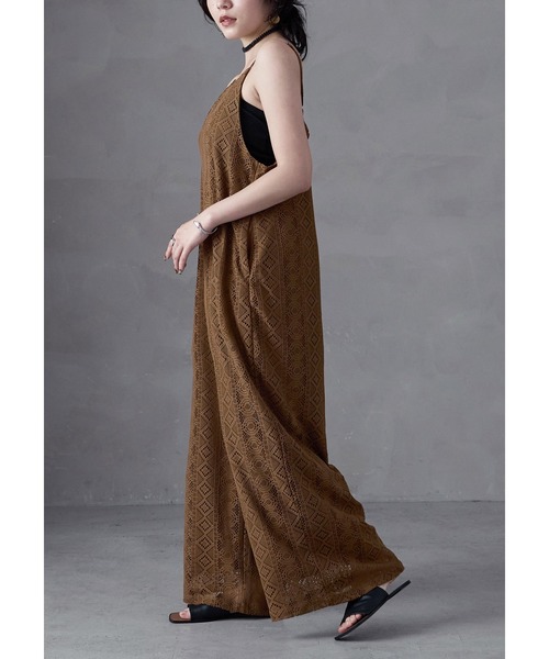 Fashion Letter(ファッションレター)の「ラッセルレースキャミオールインワン(サロペット/オーバーオール・レディース・ブラック/ブラウン/アイボリー・M)」の17枚目の写真