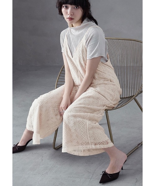 Fashion Letter(ファッションレター)の「ラッセルレースキャミオールインワン(サロペット/オーバーオール・レディース・ブラック/ブラウン/アイボリー・M)」の22枚目の写真