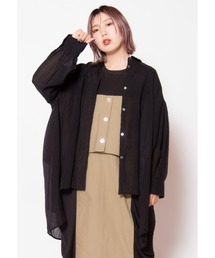 バックタックロングシアーブラウス