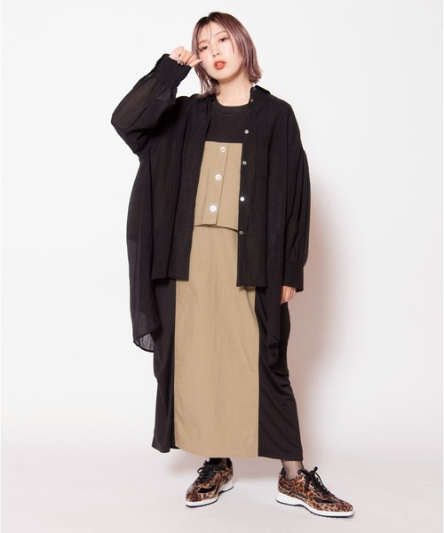 OSMOSIS(オズモーシス)の「バックタックロングシアーブラウス(シャツ/ブラウス・レディース・グレー/ブラック/ダークブラウン・ONE SIZE)」の7枚目の写真