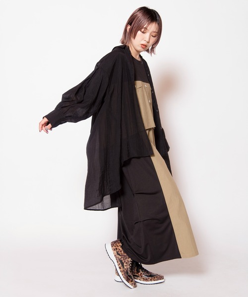 OSMOSIS(オズモーシス)の「バックタックロングシアーブラウス(シャツ/ブラウス・レディース・グレー/ブラック/ダークブラウン・ONE SIZE)」の10枚目の写真