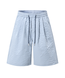 LXT（エルエックスティー）の「シアサッカー チェック ツーピンタック ハーフパンツ [スカイ]（その他パンツ）」