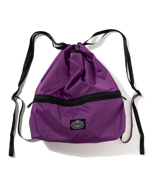 POLeR(ポーラー)の「POLeR/ポーラー LIGHT STUFF KNAPSACK リップストップナイロン ブランドタグ ナップサック ポケッタブル デイリー ジム メンズ 2026年夏 夏服(バックパック/リュック・メンズ・ブラック/パープル/イエロー/マルチ・FREE)」の3枚目の写真