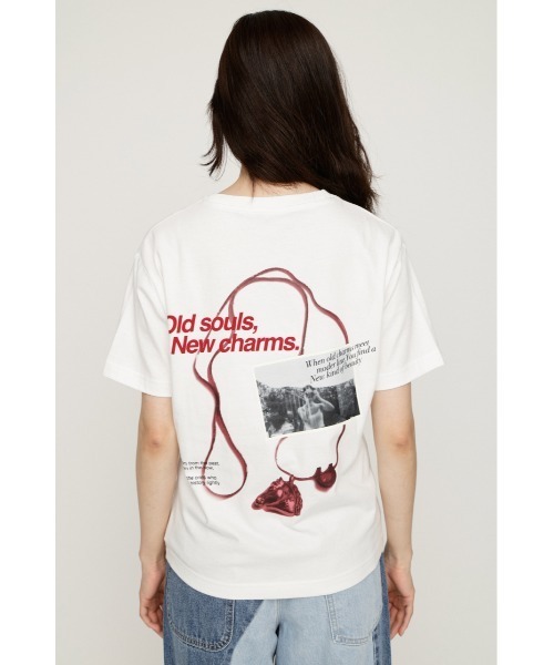 SLY（スライ）の「FANTIQUE THINGS LOGO T/SH ファンティークシングスロゴTシャツ 秋服 冬服（Tシャツ/カットソー・レディース・ホワイト/ライトブラック/杢グレー/レッド・2/1）」の10枚目の写真
