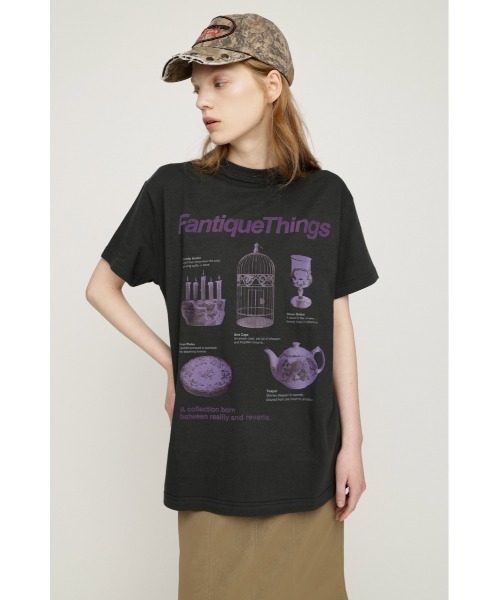 SLY（スライ）の「FANTIQUE THINGS LOGO T/SH ファンティークシングスロゴTシャツ 秋服 冬服（Tシャツ/カットソー・レディース・ホワイト/ライトブラック/杢グレー/レッド・2/1）」の16枚目の写真