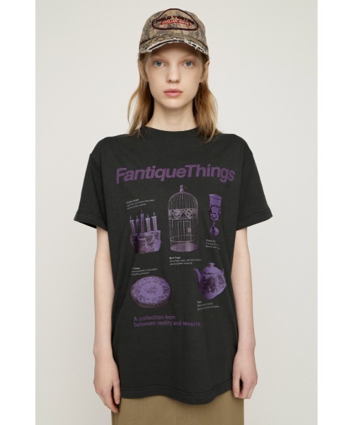 SLY（スライ）の「FANTIQUE THINGS LOGO T/SH ファンティークシングスロゴTシャツ 秋服 冬服（Tシャツ/カットソー・レディース・ホワイト/ライトブラック/杢グレー/レッド・2/1）」の17枚目の写真