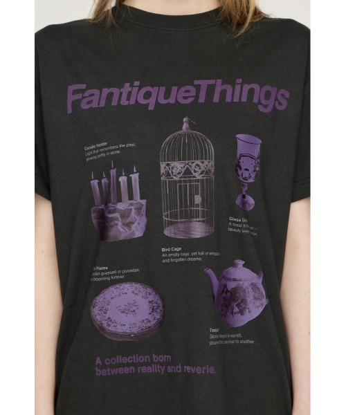 SLY（スライ）の「FANTIQUE THINGS LOGO T/SH ファンティークシングスロゴTシャツ 秋服 冬服（Tシャツ/カットソー・レディース・ホワイト/ライトブラック/杢グレー/レッド・2/1）」の18枚目の写真